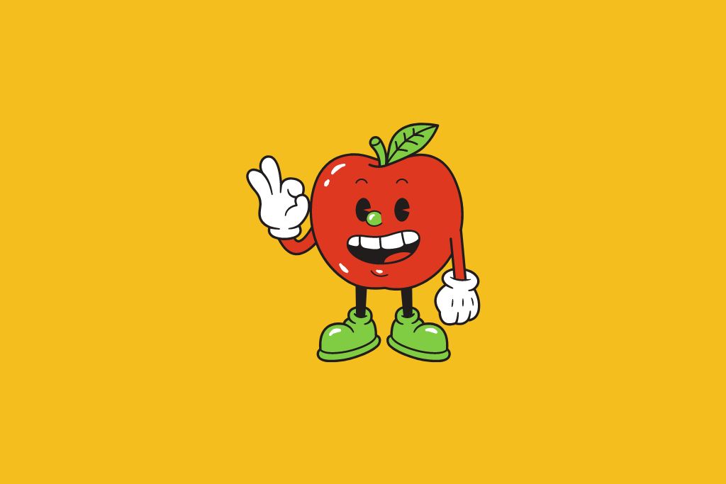 a happy apple