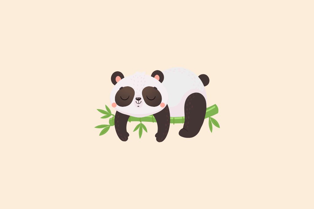 Panda sleeping over bamboo