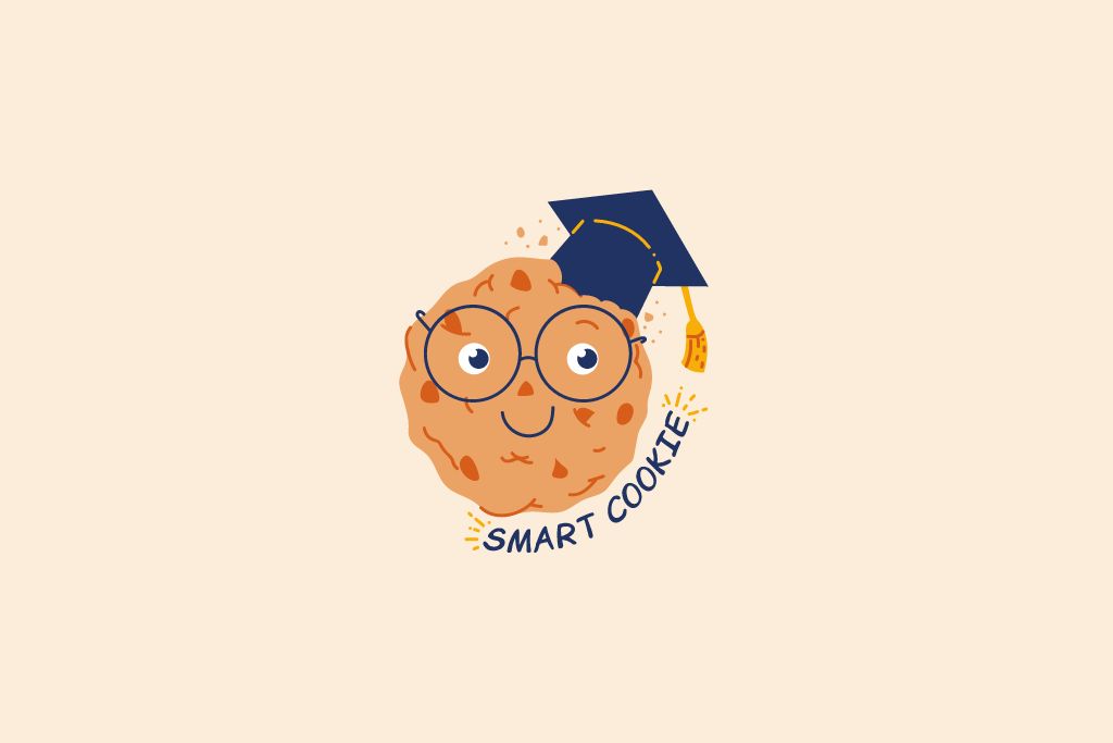 a biscuit wearing graduate hat