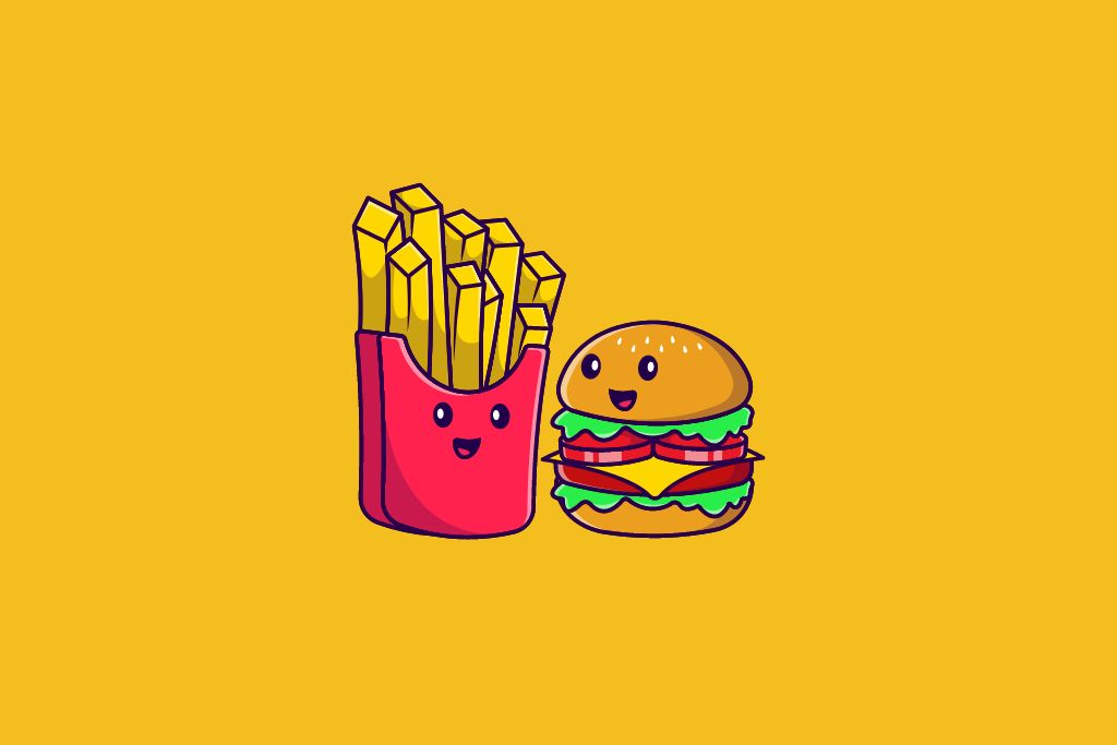 French fries with burger