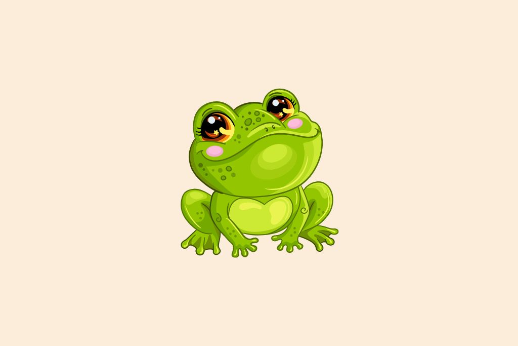 a frog with a cute smile