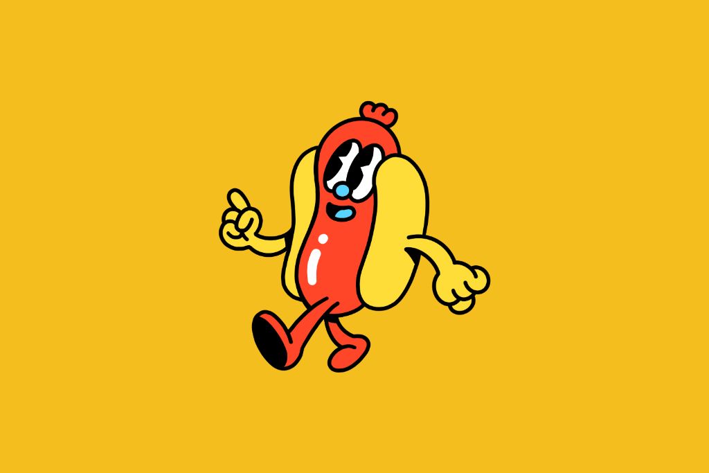 a happy hot dog