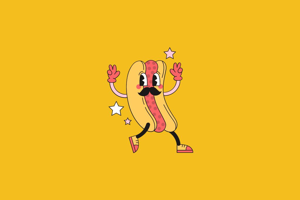 a dancing hot dog