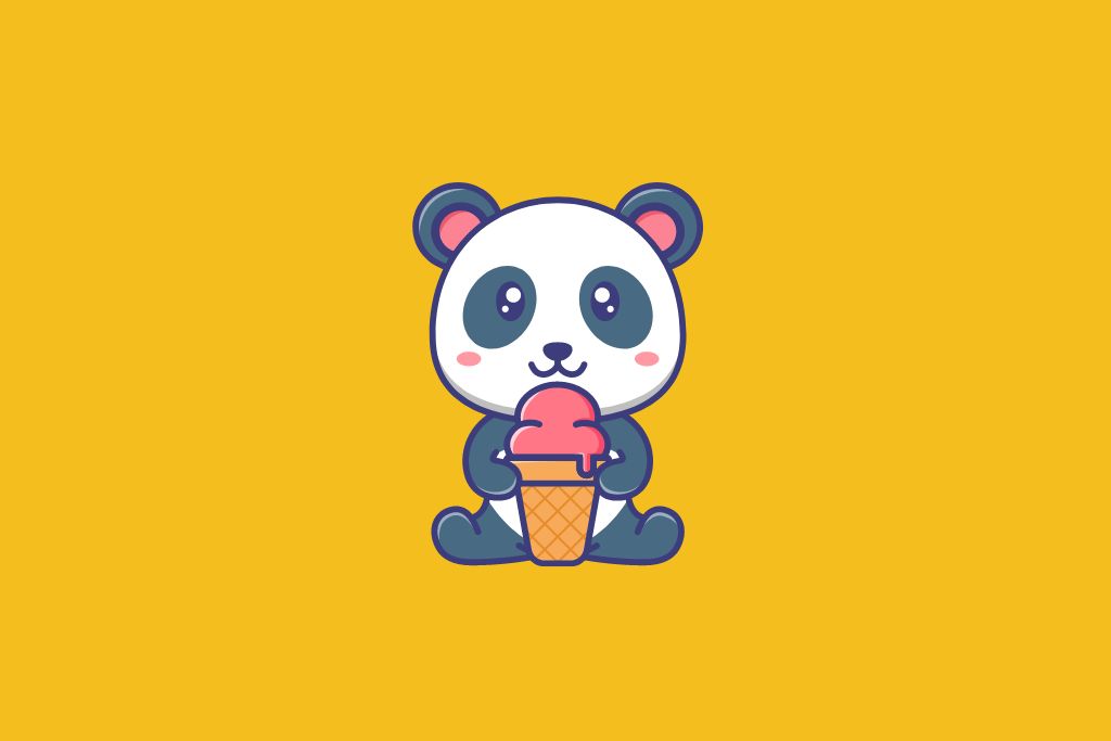 teddy bear eating ice cream
