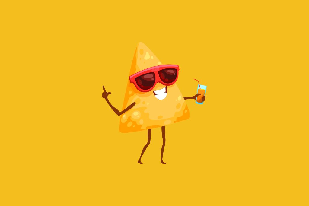 a cheese slice wearing sun glasses