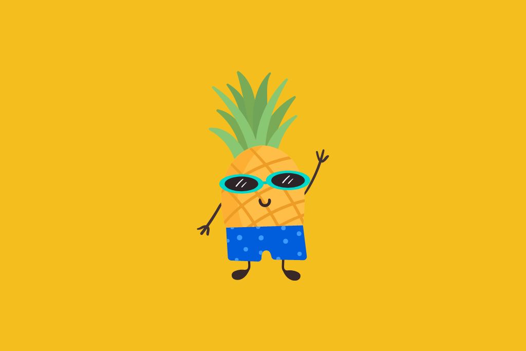 stylish pineapple with sun glasses