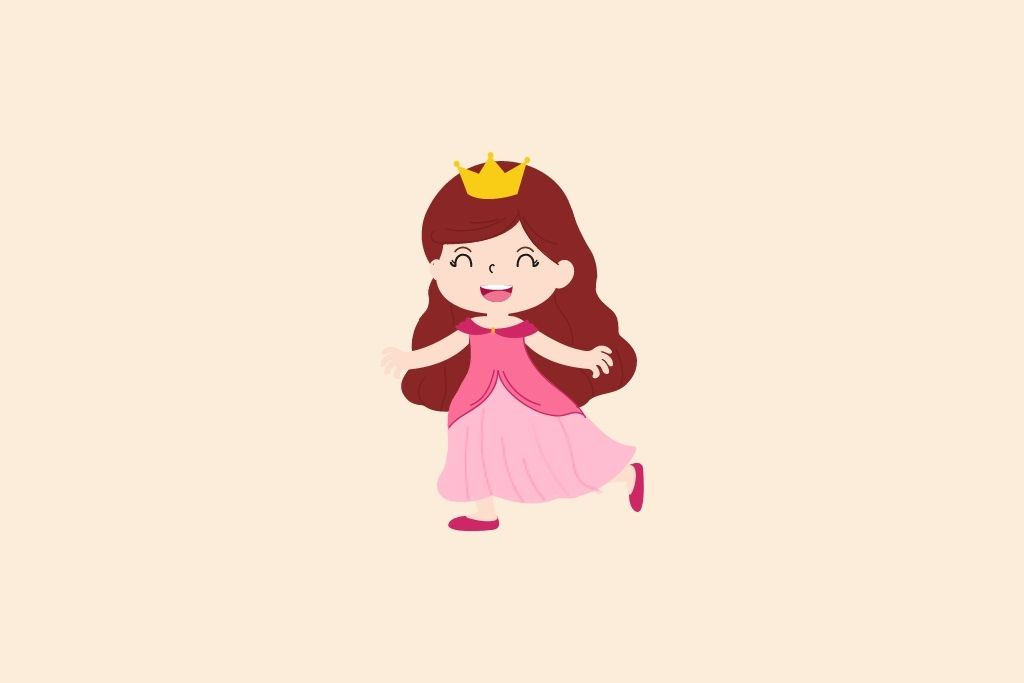 a happy princess wearing crown