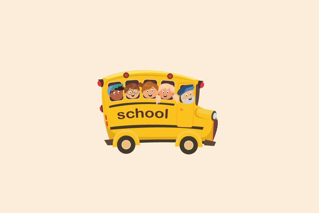 school bus is going to school